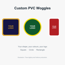Custom PVC woggles in square, circle and rectangle shapes