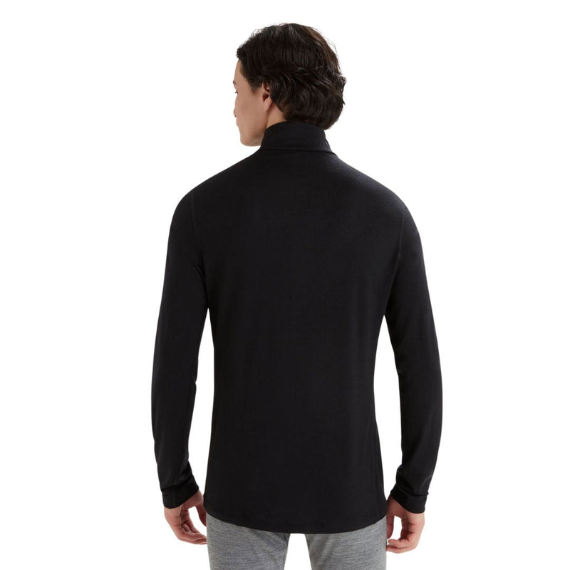 Men's Merino 200 Oasis Long Sleeve Half Zip Thermal Top - Black