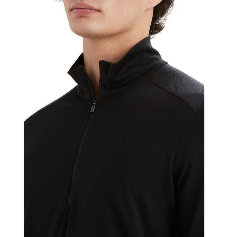 Men's Merino 200 Oasis Long Sleeve Half Zip Thermal Top - Black