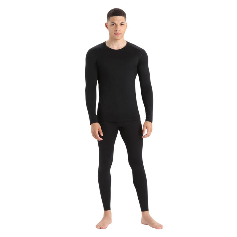 Men's Merino 200 Oasis Long Sleeve Crewe Thermal Top - Black