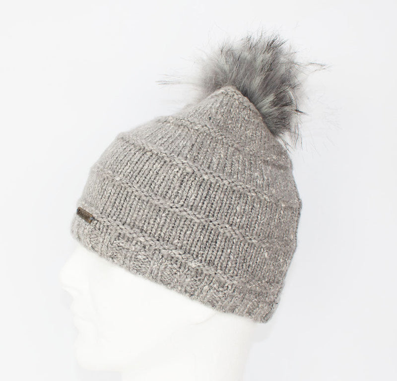 Mia Knitted Beanie - Grey