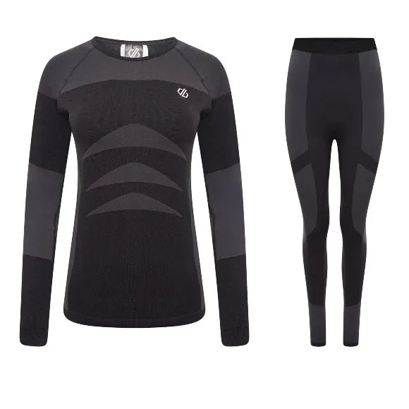 Women's In The Zone Base Layer Set L/XL - Black/Grey