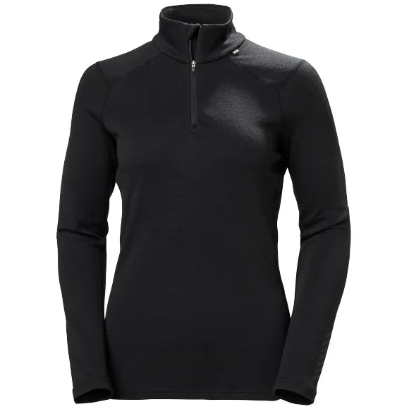 Women's Lifa Merino Midweight Half Zip Baselayer - Black