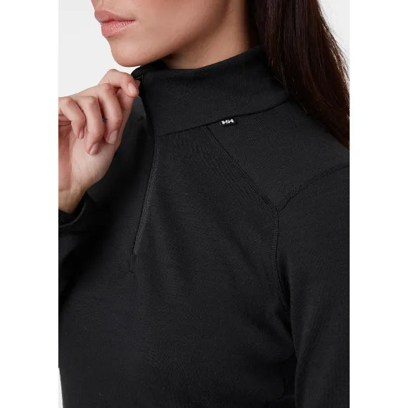 Women's Lifa Merino Midweight Half Zip Baselayer - Black