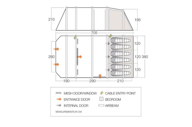 Vango Lismore 600XL Air Tent Package - INCLUDES FREE CARPET & FOOTPRINT