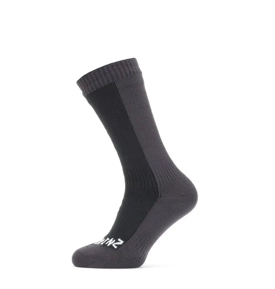 Waterproof Cold Weather Mid Length Sock - Black /Grey